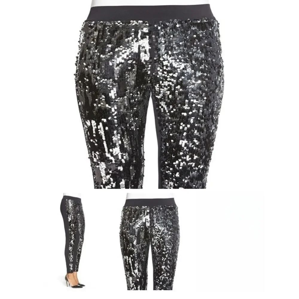 Nordstrom Black Sequin Leggings - Picture 2 of 10
